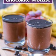 Cottage Cheese Chocolate mousse with a text title overlay.