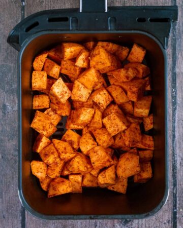 Air Fryer Sweet Potato Cubes - Hungry Healthy Happy