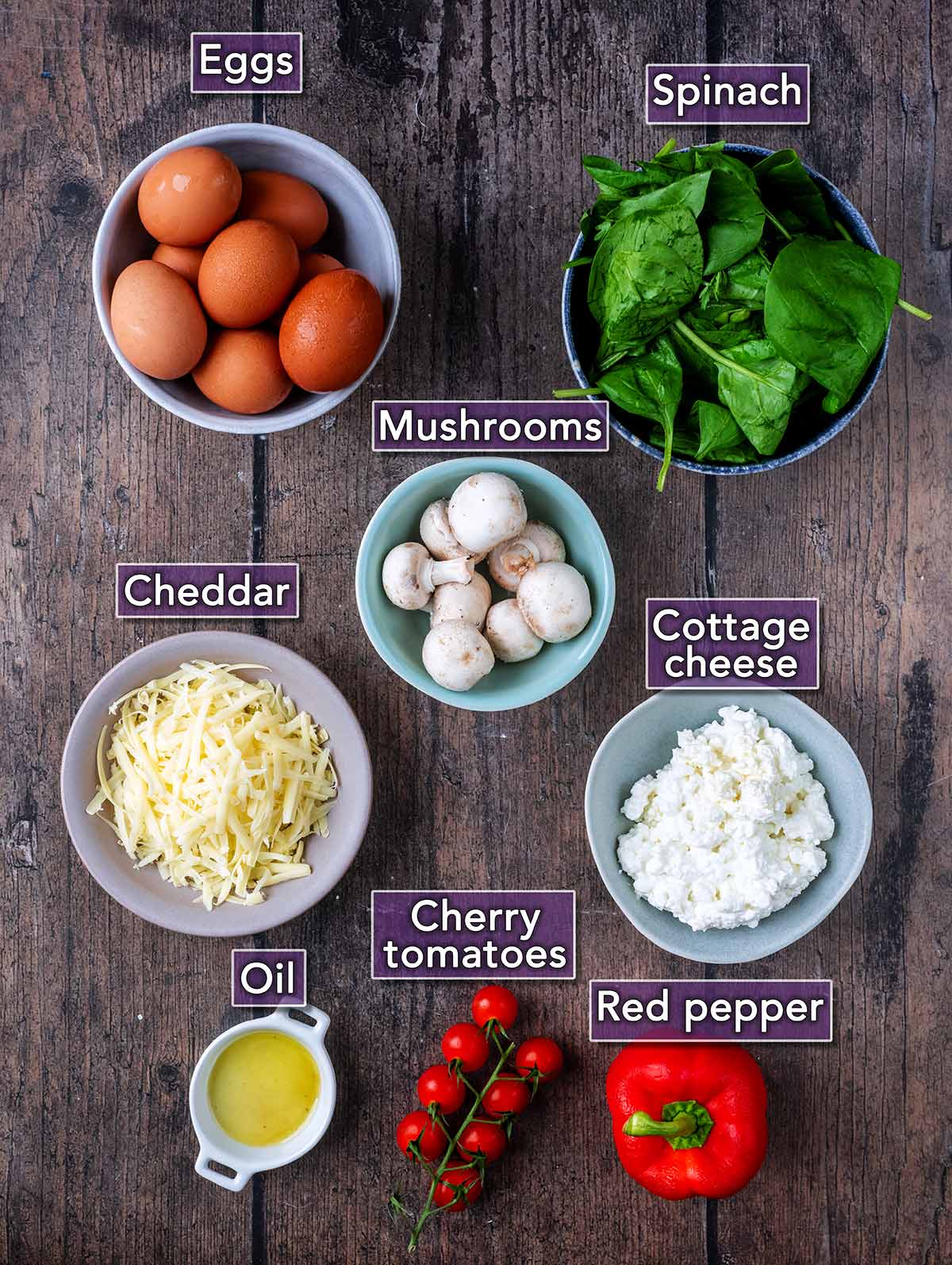 All the ingredients needed for this recipe, each with a text overlay label.