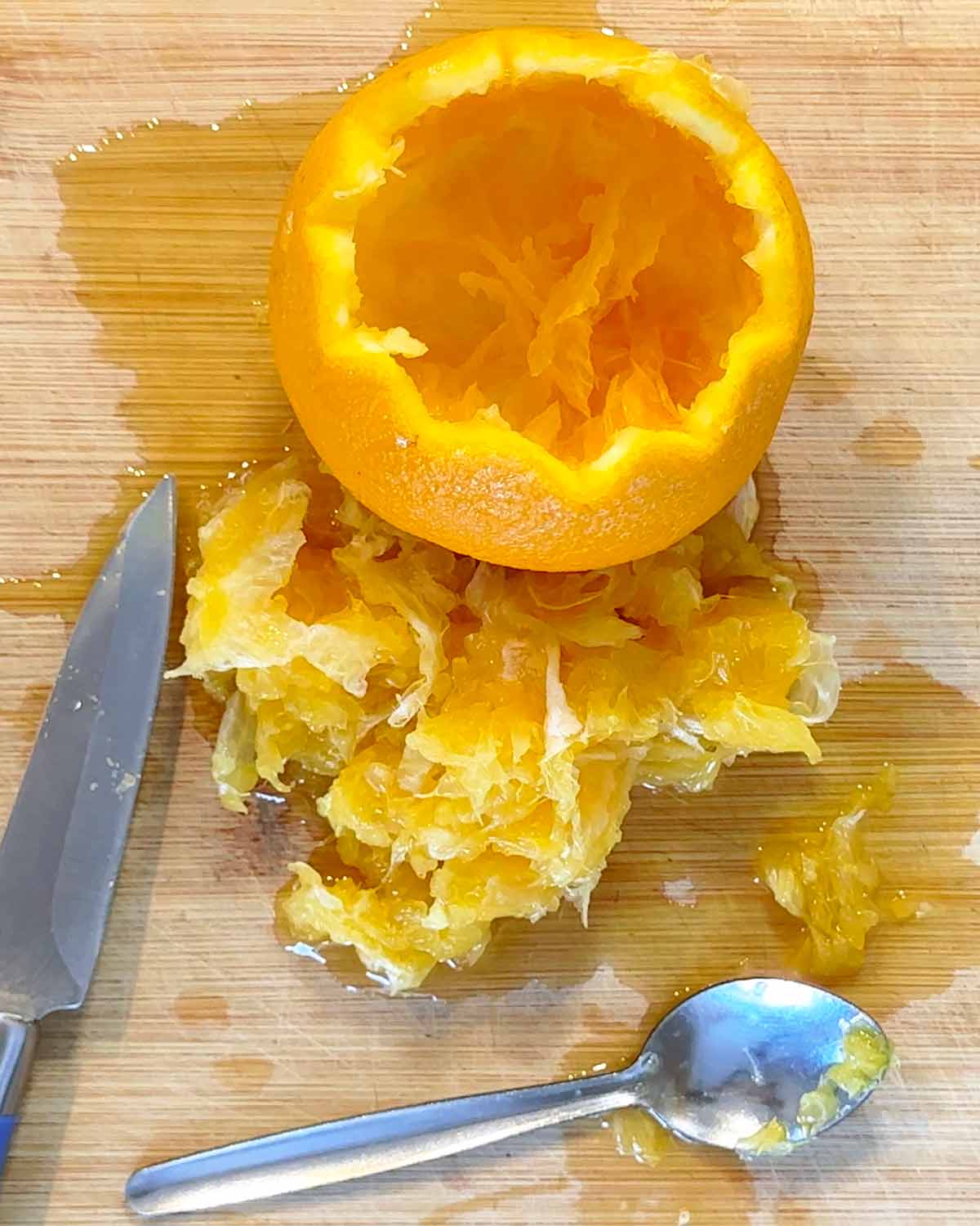 An orange with the flesh removed.