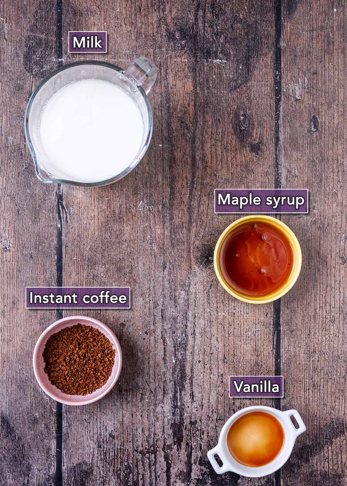 All the ingredients needed to make this recipe, each with a text overlay label.