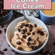 Ninja Creami Coffee Ice Cream with a text overlay title.