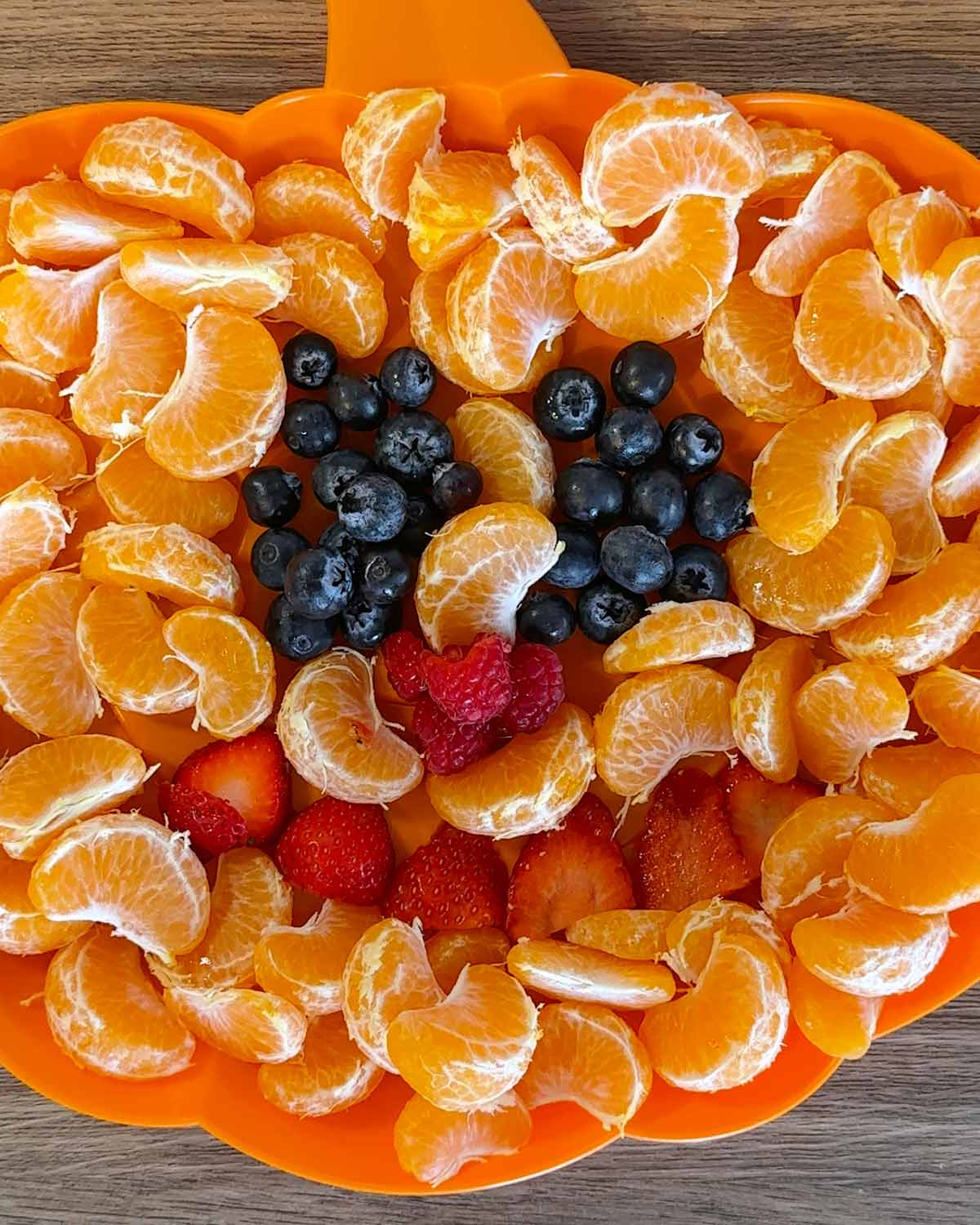 Blueberries, raspberries and strawberries added to the platter.