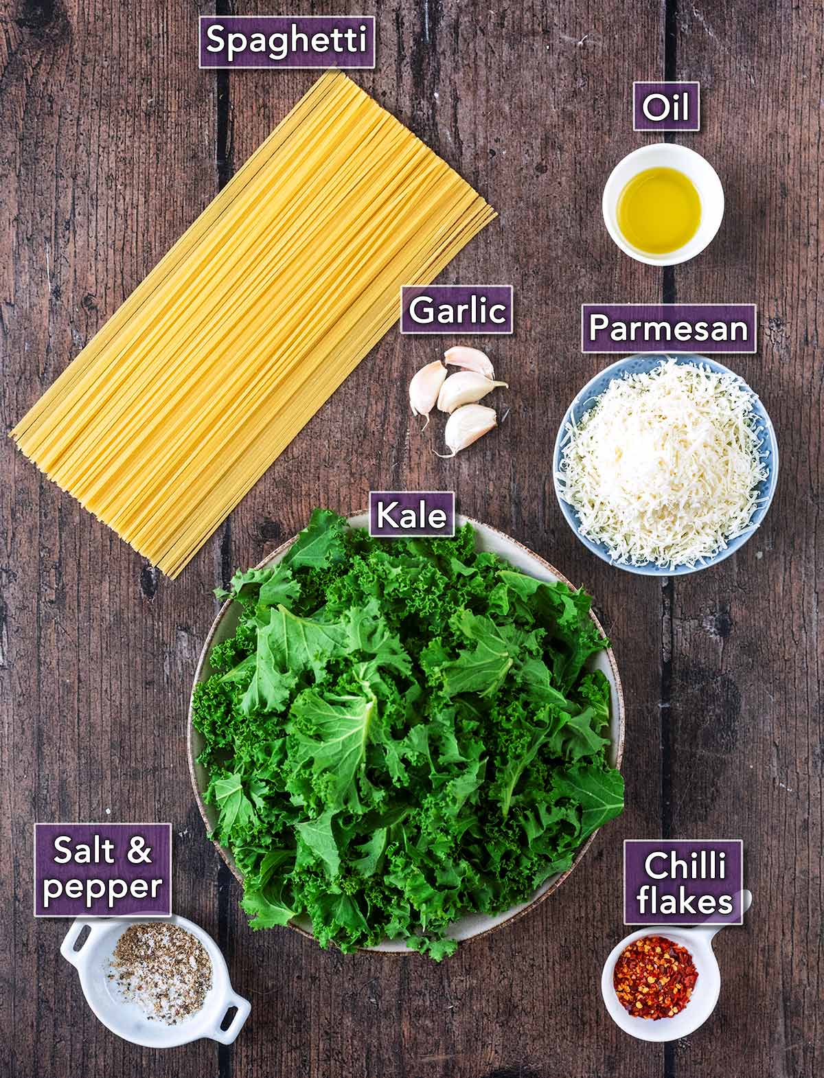 All the ingredients needed for this recipe, each with a text overlay label.