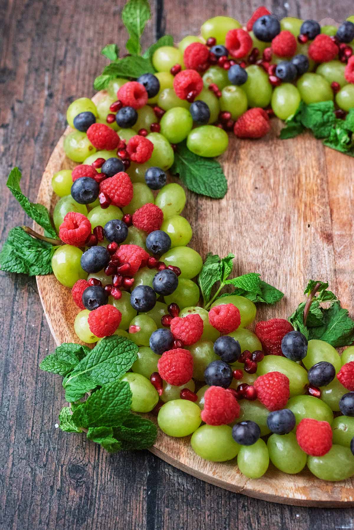 A wreath made from berries.