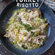 Leftover Turkey Risotto with a text overlay title.