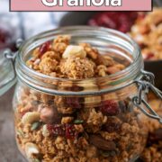 Air Fryer Granola with a text overlay title.