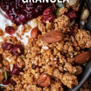 Air Fryer Granola with a text overlay title.