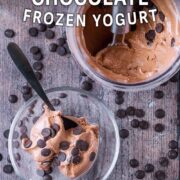 Chocolate Frozen Yogurt with a text overlay title.