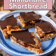 Healthy millionaire shortbread with a text title overlay.