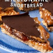 Healthy millionaire shortbread with a text title overlay.