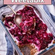 Overnight Weetabix with a text overlay title.