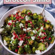 Roasted Broccoli Salad with a text overlay title.