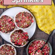 Superfood sprinkles with a text overlay title.