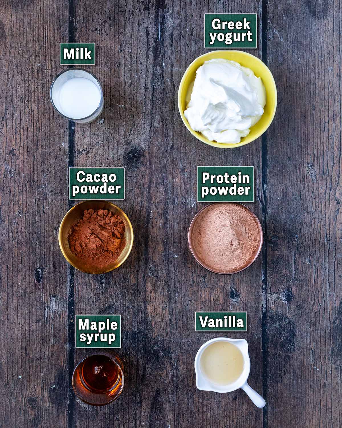 All the ingredients needed to make this recipe, each with a text overlay label.