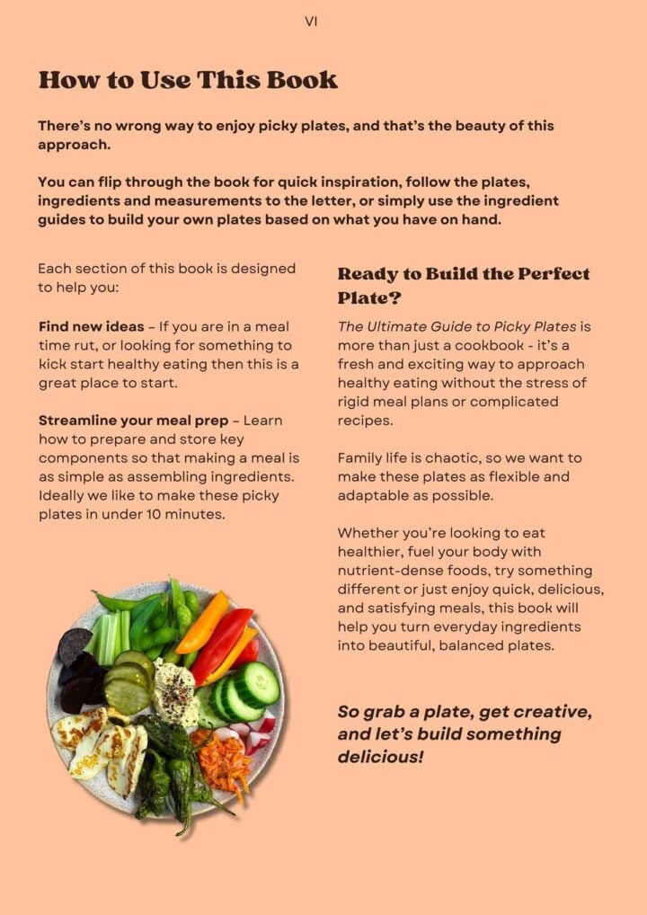 Sample page from the Picky Plate ebook.