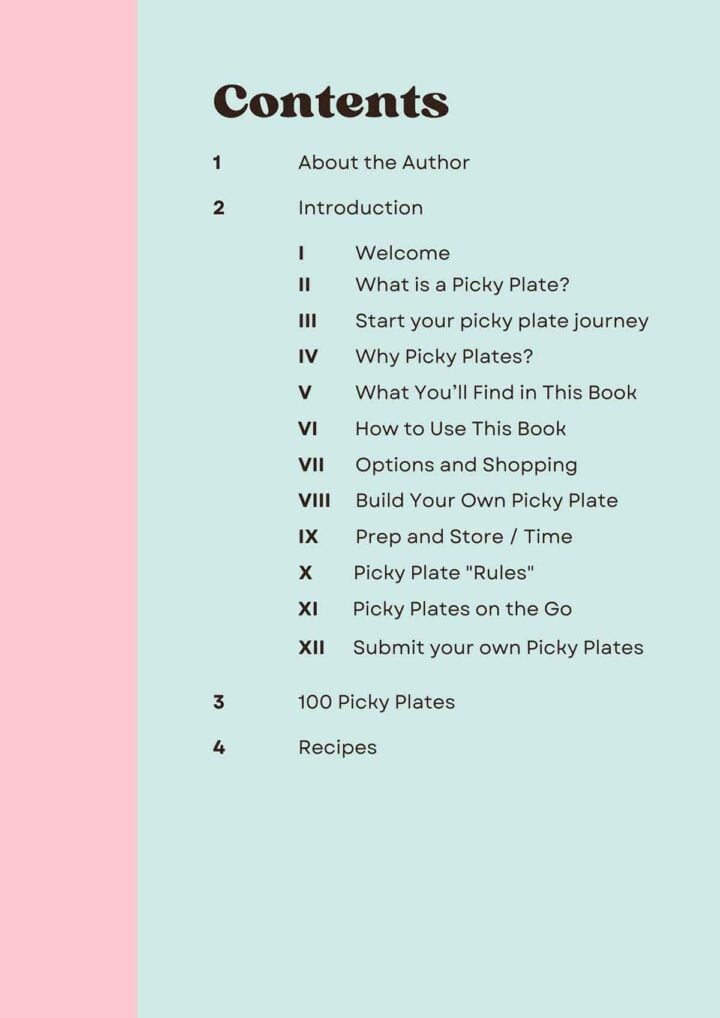 Sample page from the Picky Plate ebook.