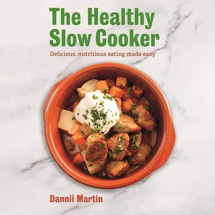 the front cover of The Healthy Slow Cooker book.
