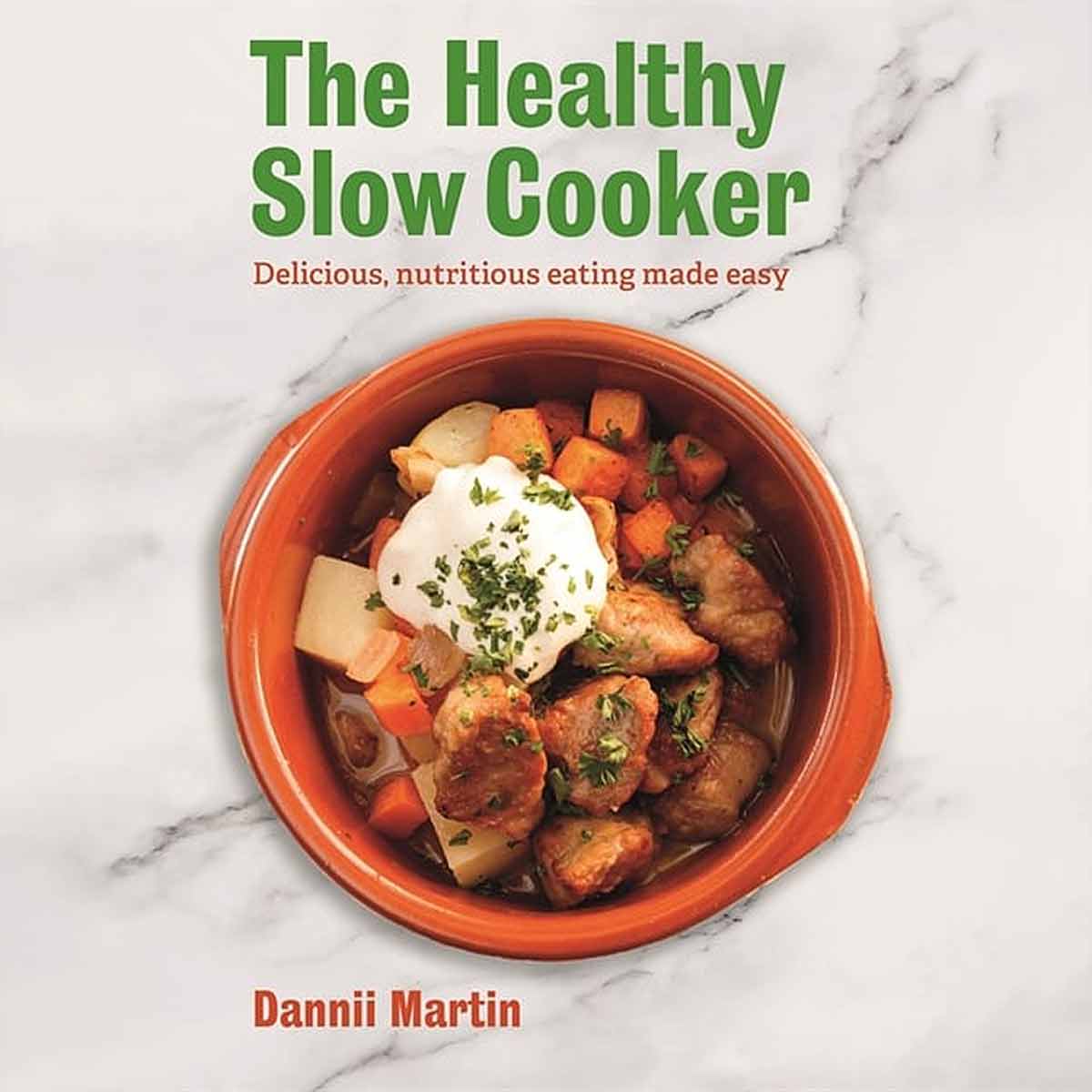 the front cover of The Healthy Slow Cooker book.