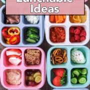 A collection of homemade lunchable boxes with a text overlay title.
