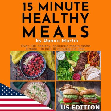 The front cover of the 15 Minute Meals ebook with a US flag on it.