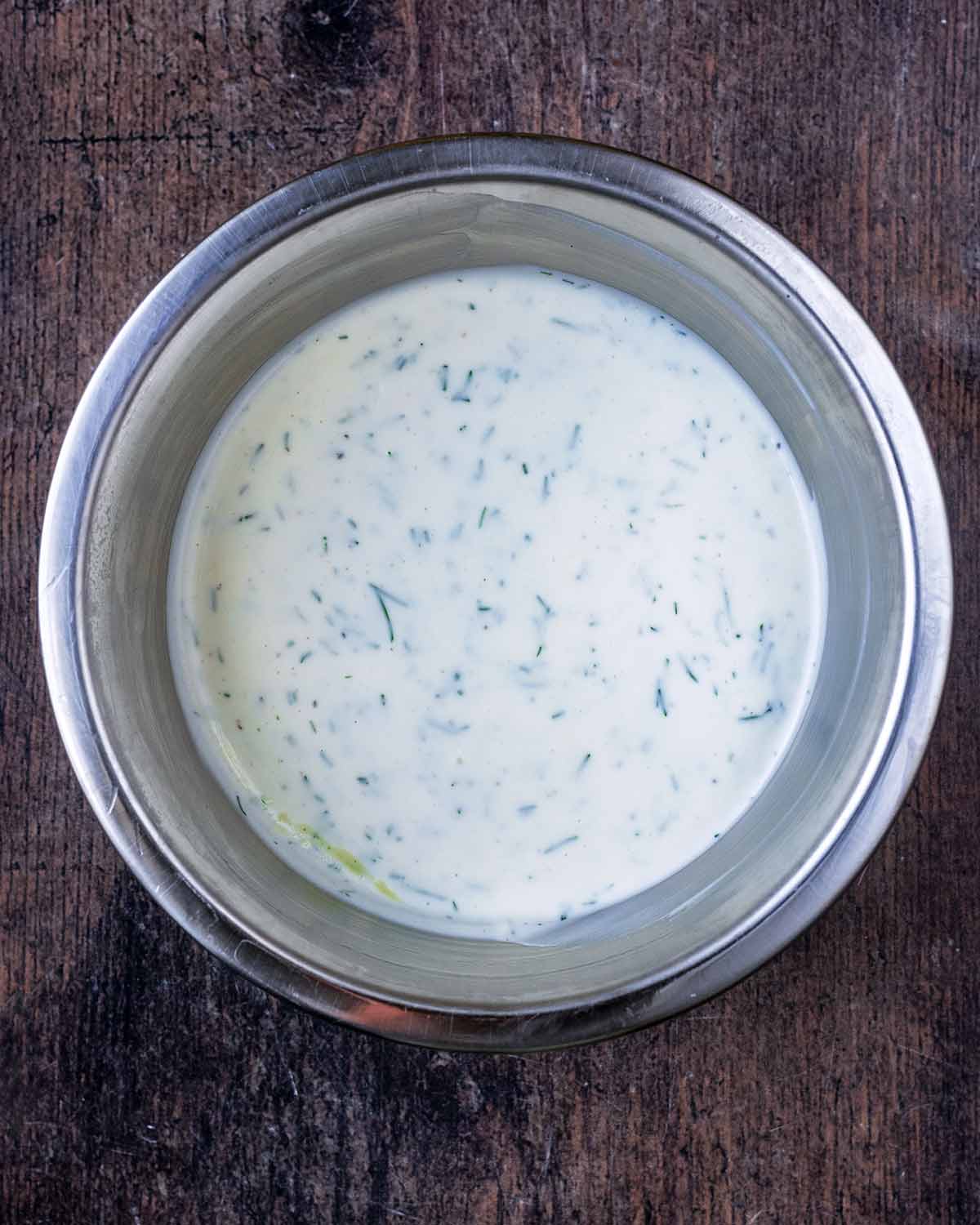 Chopped dill added to the dressing.