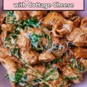 High protein marry me chicken with a text overlay title.