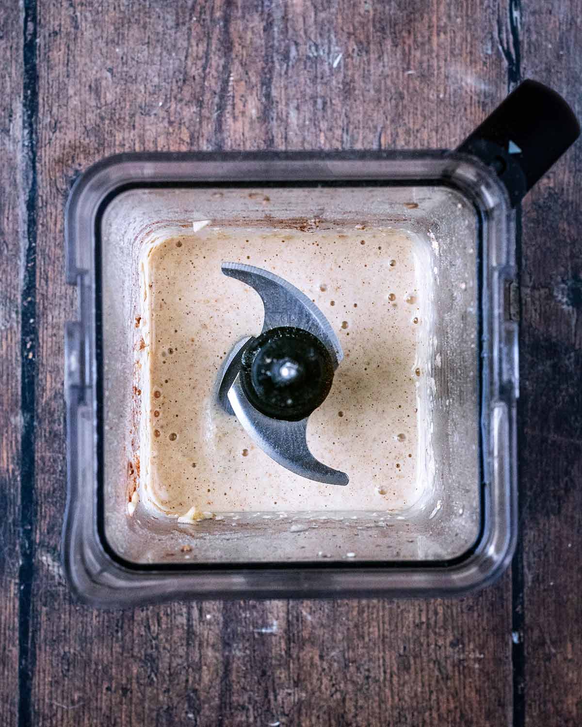 Everything blended in the blender jug.