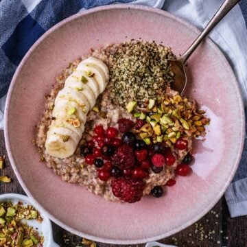 A bowl of superfood porridge.