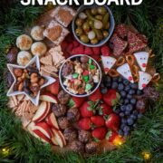 Christmas Snack Board with a text overlay title.