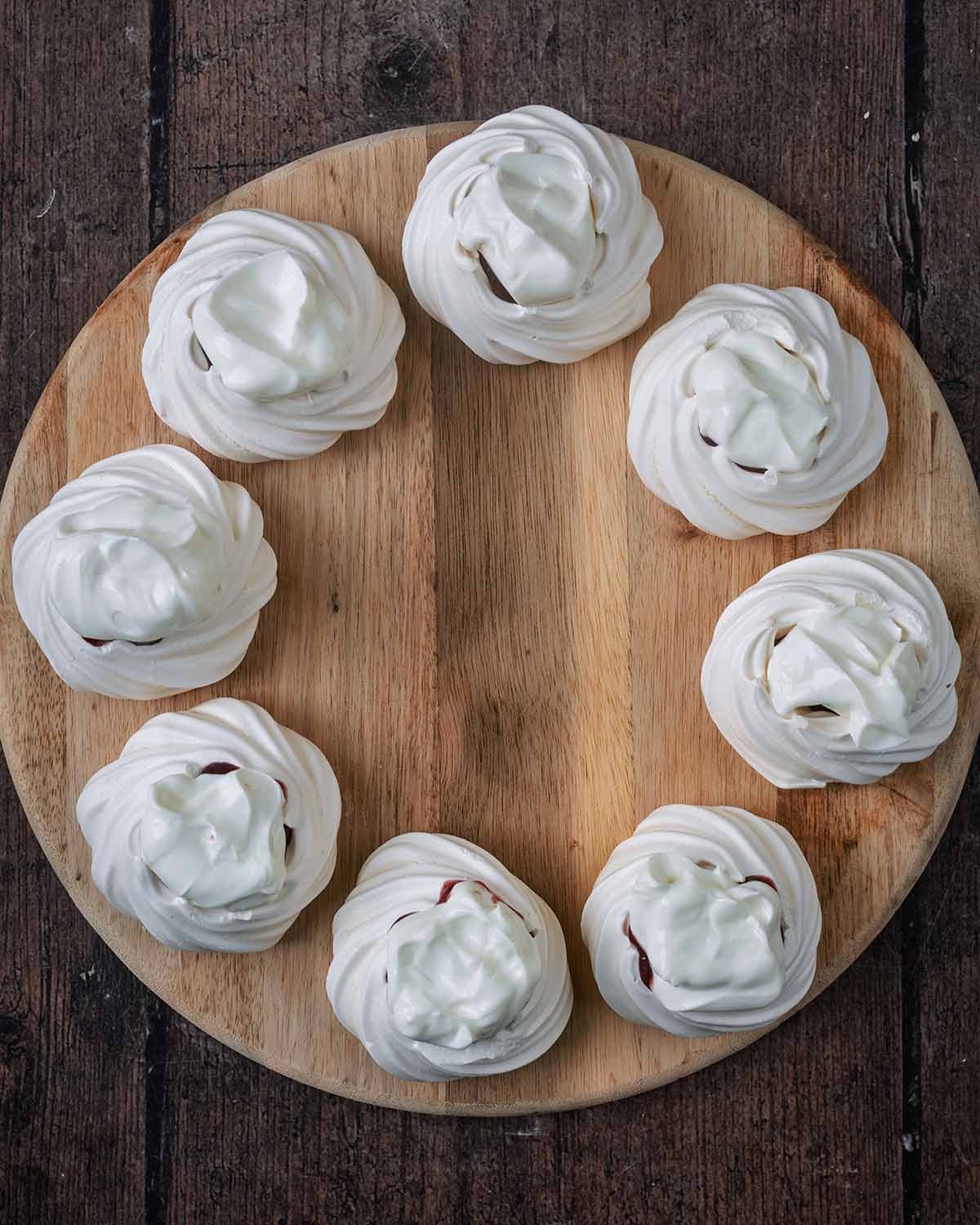 Greek yogurt added on top of the jam.