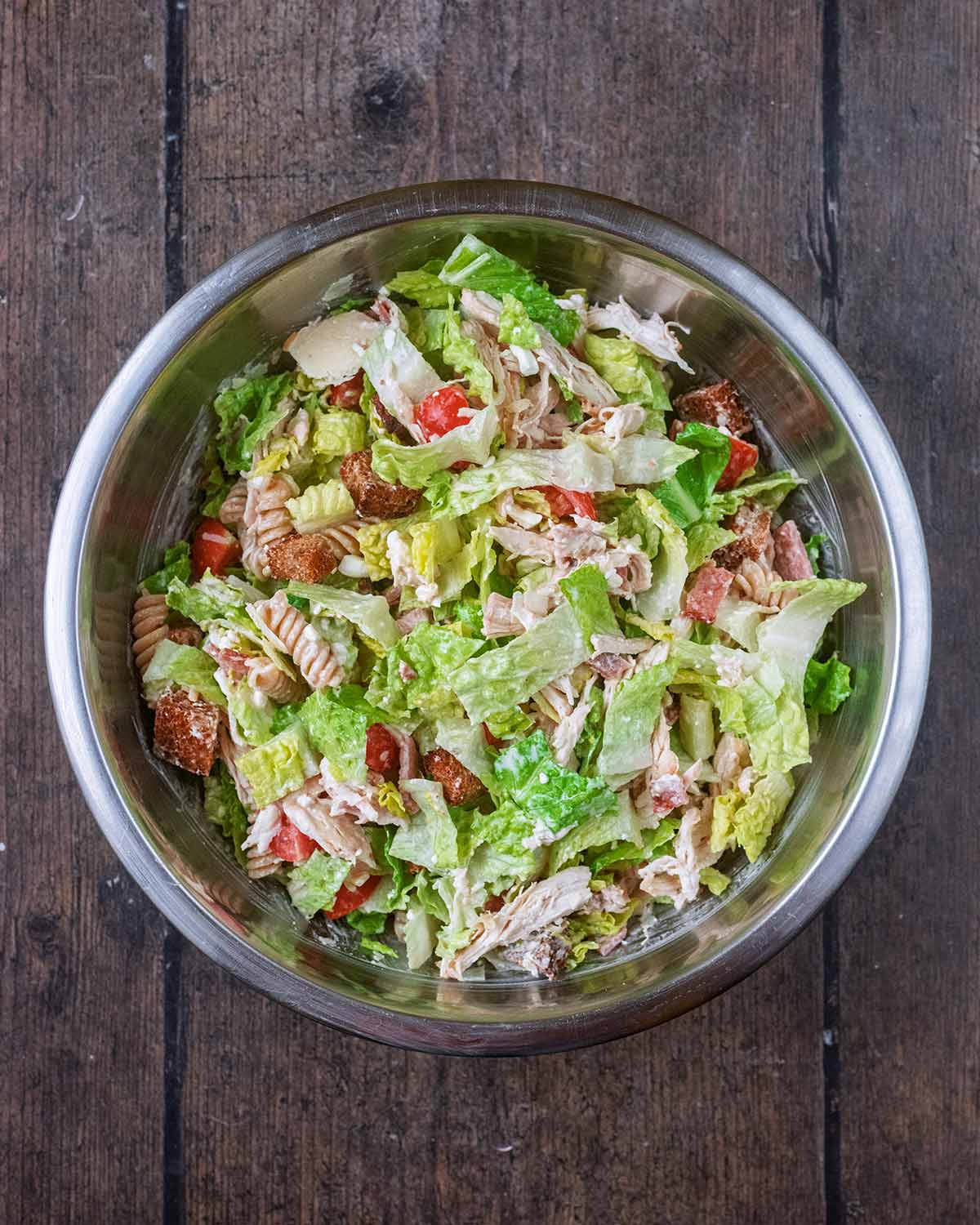 Everything mixed together in the bowl.