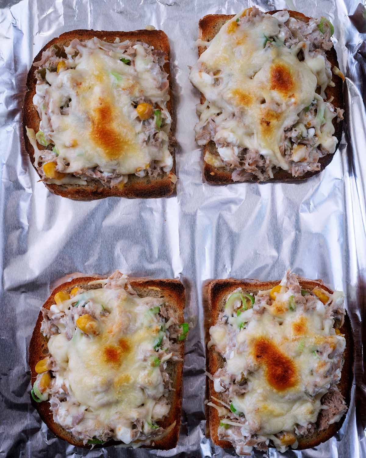 The cheese melted and browned slightly.