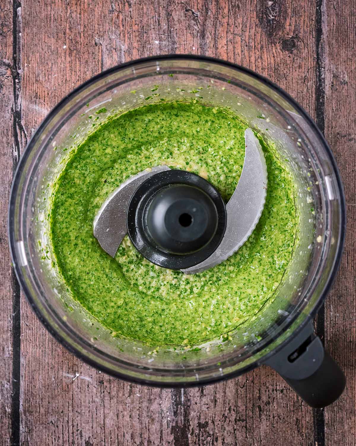 Everything processed in the food processor to make a pesto.