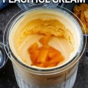 Ninja Creami Peach Ice Cream with a text overlay title.