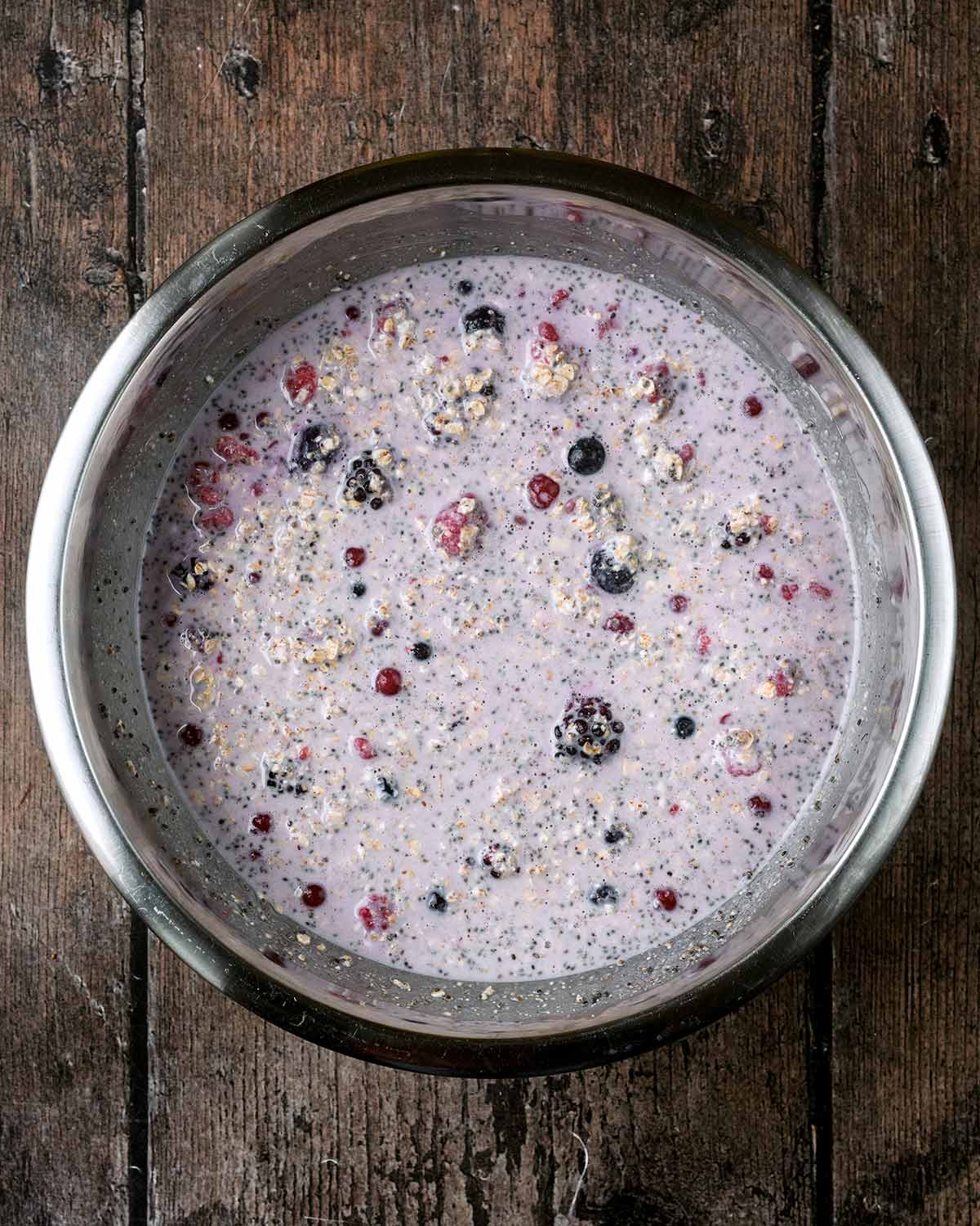 Everything mixed together in the bowl.