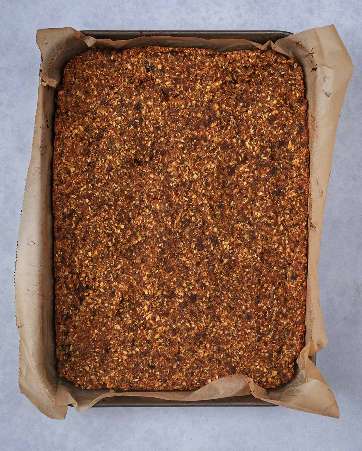 The mixture baked and slightly darkened.