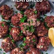 Cottage Cheese Meatballs with a text overlay title.