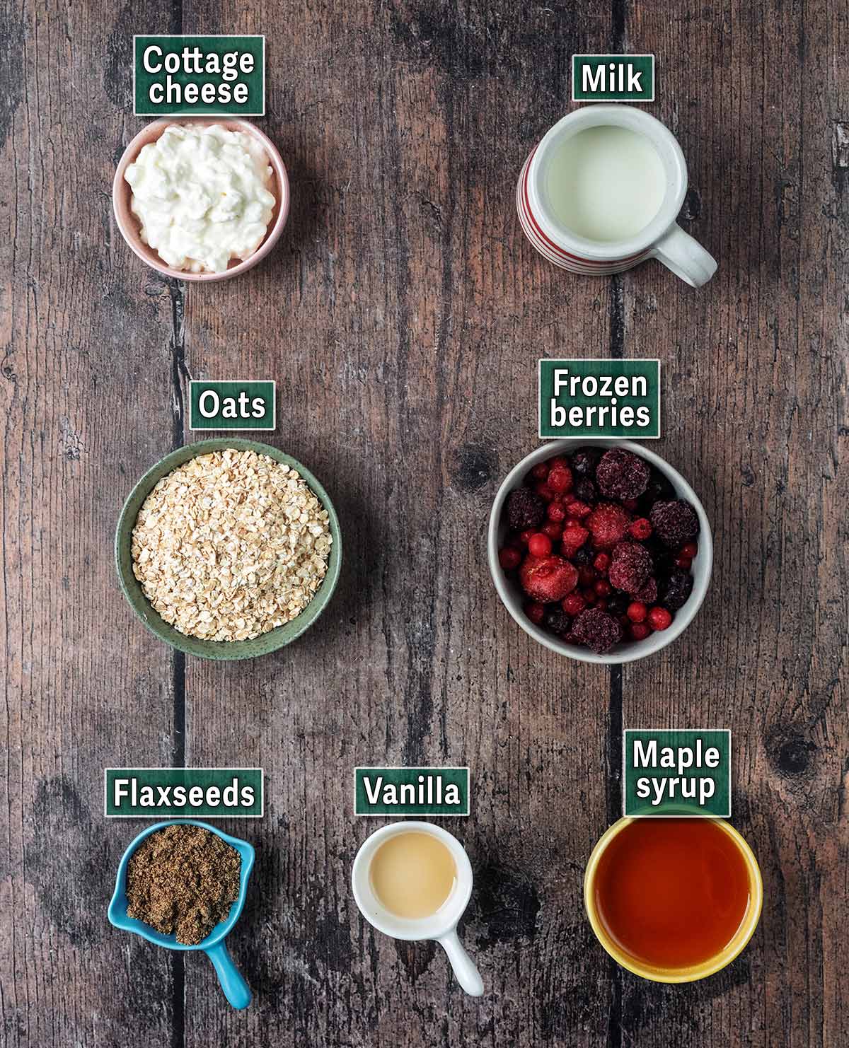 All the ingredients needed for this recipe with text overlay labels.