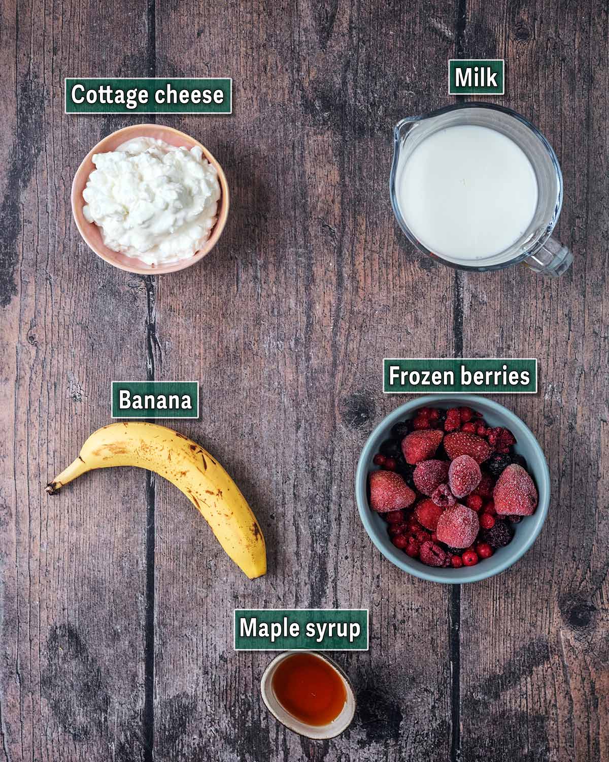 All the ingredients needed for this recipe with text overlay labels.