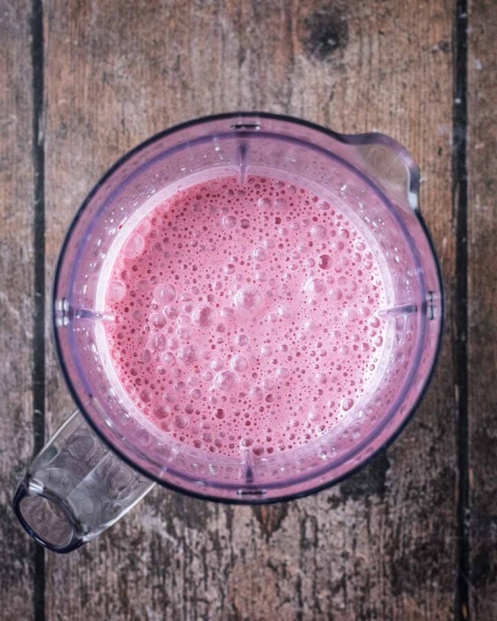 Everything blended together in the blender jug.