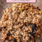 Healthy cookies with a text overlay title.