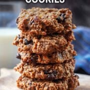 Healthy cookies with a text overlay title.
