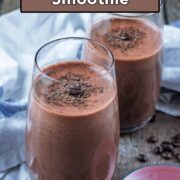 Coffee smoothie with a text overlay title.