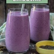 High fibre smoothie with a text overlay title.