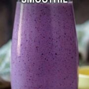 High fibre smoothie with a text overlay title.