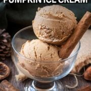 Ninja Creami pumpkin ice cream with a text overlay title.