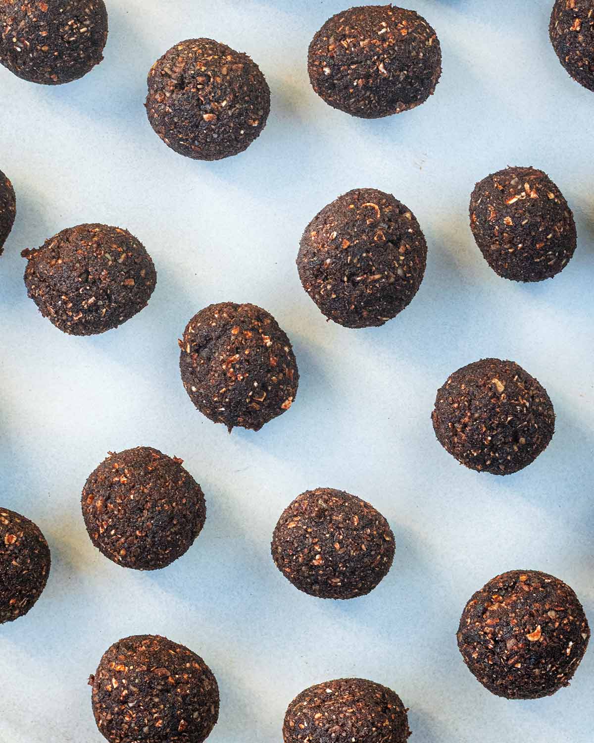 The mixture formed into small bite size balls.
