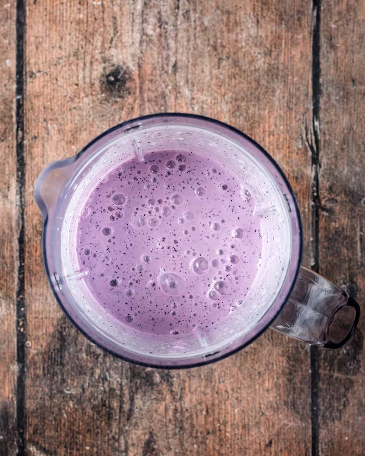 Everything blended together in the blender.