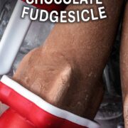 High protein chocolate fudge popsicles with a text overlay title.